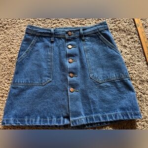 YIMEXUAN Button Front Denim Mini Skirt Size M